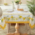 thumbnail image 4 of Spring Summer Yellow Floral Tablecloth 60x104 Inch Waterproof, Stain Resistant Cloth for Party, Picnic, Dinner Decor, Bright and Cheerful, 4 of 6