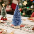 thumbnail image 5 of Mini Christmas Tree with Blue Glitter and Snow for Desktop Ornament, Ideal as Small Holiday Decor and Home Party Scenes-A, 5 of 7
