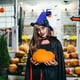 thumbnail image 5 of HWRETIE Sombrero de bruja para fiesta de Halloween con cubierta facial de encaje,sombrero de disfraz de tafetán de poliéster estilo mago para disfraces de Halloween y fiestas temáticas, 5 of 6