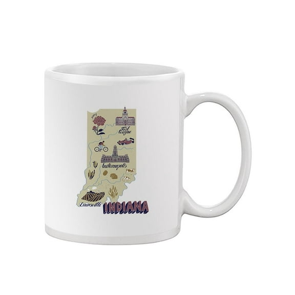 Indiana Tourism Map Mug - Image by Shutterstock,