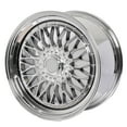 thumbnail image 3 of Ikon Motorsports (2) 19X9.5 +40 5X114.3 / 5X120 Step Lip Deep Dish Mesh Wheels Rim Replacement for Most Cars, Full Platinum + Chrome Rivets, 3 of 7