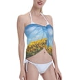 thumbnail image 4 of JUNZAN Women Chiffon Short Sarongs Cover Ups Beach Swimsuit Wrap Skirt,Blooming Sunflower Field, 4 of 7