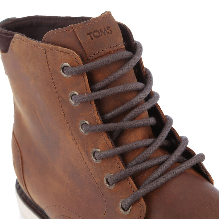 Toms Hillside Brown Leather Lace Up Waterproof Lightweight 