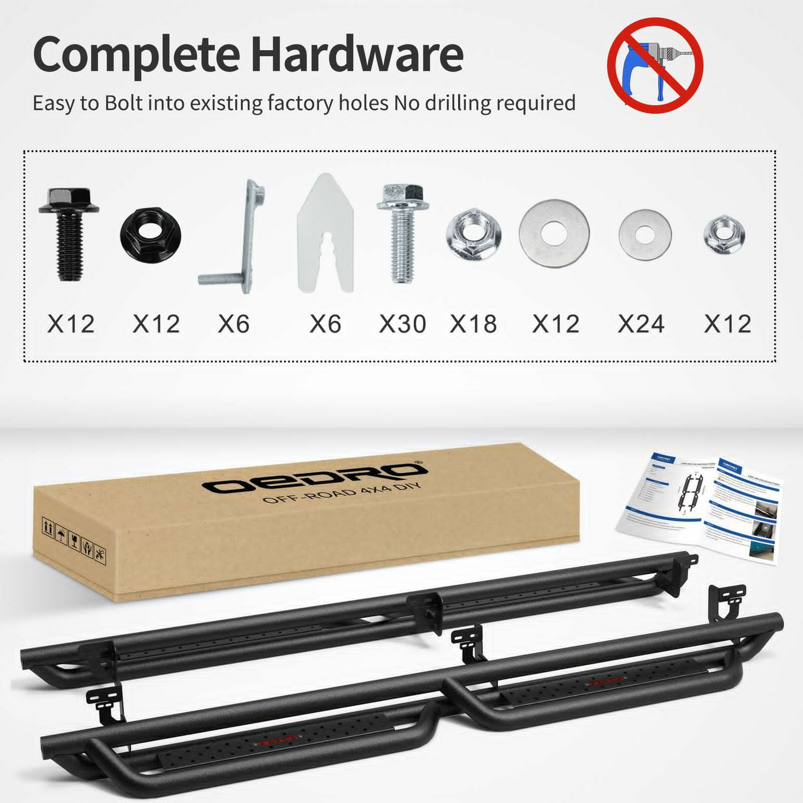 RVNI Running Boards for 09-18 Dodge Ram 1500 19-23 Ram 1500 Classic Crew Cab Side Bar Fits select: 2015 TOYOTA TACOMA ACCESS CAB/TRD PRO, 2013 TOYOTA TACOMA DOUBLE CAB