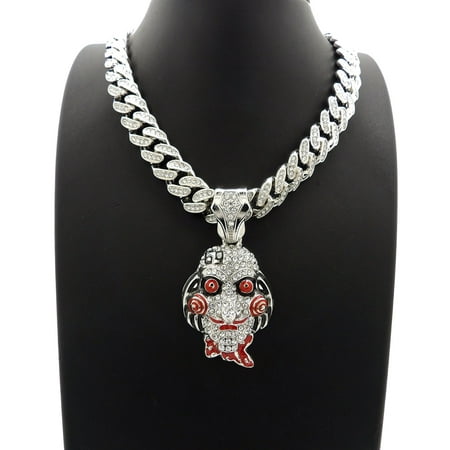 - Hip Hop Out Iced 6ix9ine Jigsaw Pendant with 20