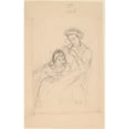 thumbnail image 3 of Mary Cassatt 17x24 Black Modern Framed Museum Art Print Titled - Margot Leaning Against Reine's Knee (C. 1902), 3 of 5