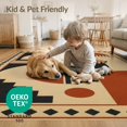 thumbnail image 4 of ODIKA 8'x10' Washable Area Rug Black Rust and Geometric Design Bold Abstract Shapes with Diamond Border for Living Room, Under Sectional, Family , Durable, Non-Slip, 4 of 7