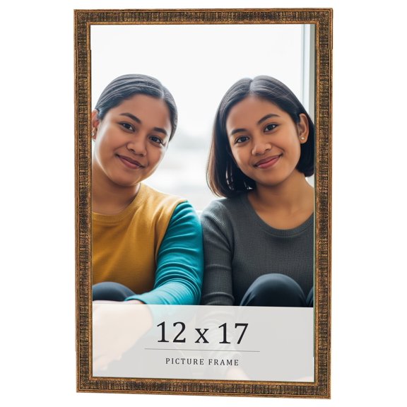 12x17 Frame Gold Kingsley Distressed Solid Wood Picture Frame Width 0.75 Inches | Interior Frame