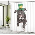 thumbnail image 4 of Ambesonne Dog Lover Shower Curtain, Funny Irish Puppy Picture, 69"Wx75"L, Dark Grey Green and Mustard, 4 of 4