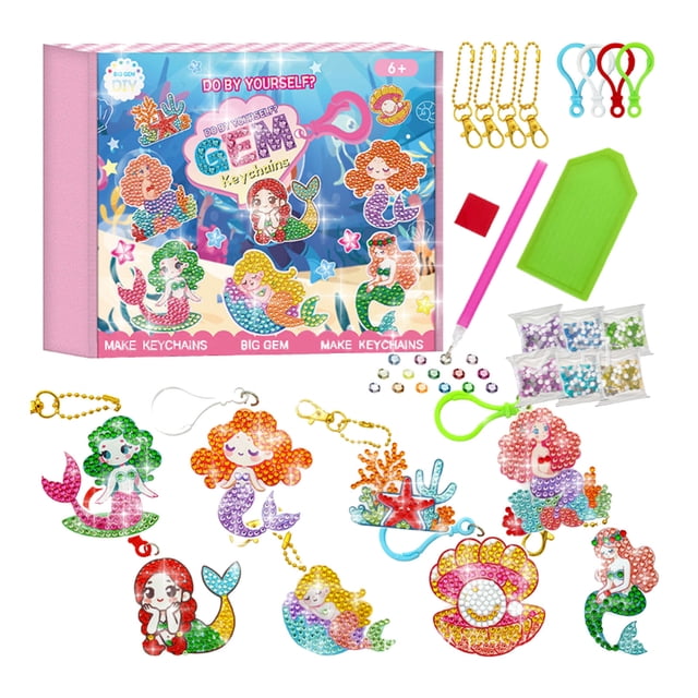 Kits de manualidades DIY con llaveros Kits de pintura con gemas para ideas de cumpleaños
