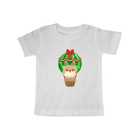 

Inktastic Cute Christmas Reindeer in a Hot Air Balloon Gift Baby Boy or Baby Girl T-Shirt