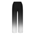 thumbnail image 4 of Hrsba Straight Leg Workout Pants,Lightweight Pants Women Solid Color Linen Loose Drawstring Straight Leg with Pockets Side Split Full Length Pants, 4 of 5