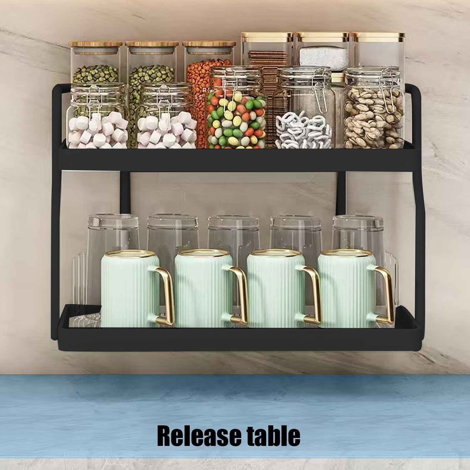 1-Set 2-Tier- Versatile Kitchen Cabinet Organizers And Storage, Bathroom Small Clear Acrylic Under Sink Organizers And Storage, Coffee, Kitchen, Spice, Medicine Bottle Organizer