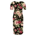 thumbnail image 5 of breaise Floral Side Ruched Maternity Dress for Womens Short Sleeve Bodycon Dress Baby Shower Dress Casual Lounge Pregnancy Dress Daily Wear, 5 of 6