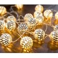 thumbnail image 1 of Moroccan LED String Lights - 5M Total Length 30 Warm White LEDs | Light Garland | Moroccan Oriental Style Silver Ball, 1 of 4