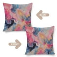 thumbnail image 3 of Decor Pillows Chic Floral Blue Pink Gold Rainbow Marble Pillowcases 18"x18" Romantic Marble Gradient Rose Gold Pink Linen Pillow Cover Gifts for Home Decor, 3 of 7