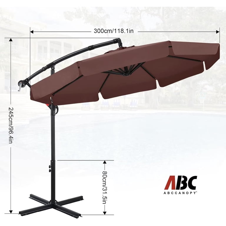 ebay turquoise patio umbrella 10 ft Outdoor Patio Umbrella, Market Umbrella with Push Button Tilt and Crank, 8 Sturdy Ribs UV Protection for Garden, Deck, Backyard, Pool Dark Green