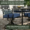 thumbnail image 4 of Hanover Montclair 9-Piece All-Weather Outdoor Patio Dining Set, 8 Swivel Rocker Chairs with Comfortable Seat and Lumbar Cushions, 84"x42" Stamped Rectangle Table, Umbrella, and Umbrella Base, 4 of 18