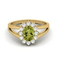 thumbnail image 1 of Bague de Mariage pour Femmes Péridot Forme Ovale 7X5MM Argent Sterling Or Vermeil Tige Fendue, 1 of 3
