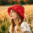 thumbnail image 2 of Wide Brim Sun Hats Cute Styling Handmade Food Knitted Wool Fisherman'S Hat, 2 of 4