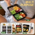 thumbnail image 3 of Vaparinckl 50 Pack (100-Piece) Meal Prep Containers, Reusable Food Storage Containers with Lids, To Go Take Out Plastic Food Storage, Microwave Freezer Dishwasher Safe, 2 Compartment, 3 of 8