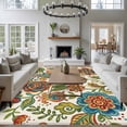 thumbnail image 3 of Paisley Boho Floral Area Rugs 5'x7', Washable Small Throw Rugs for Laundry Room Playroom, Vintage Flowers Botanical Indoor Outdoor Rug Non-Slip Low Pile Carpet Runner Reversible Floor Mats, 3 of 8