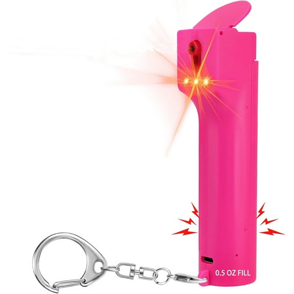 Personal Safety Alarm and Pepper Spray Combo for Women self Defense - Max Strength Pepper Gel & 130 dB Siren & Strobe Lights, Flip-top Safety Cap & UV Marking, Spray Canister Replaceable