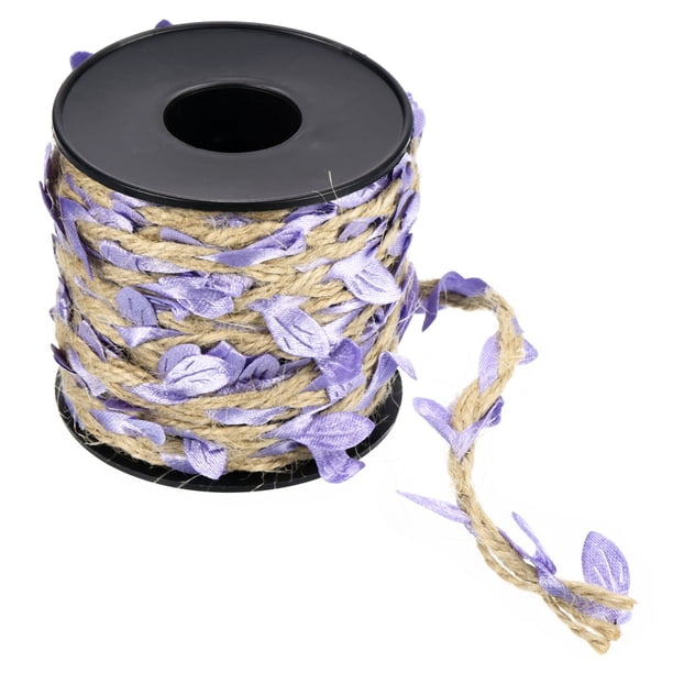 Uxcell cinta de hoja de yute de 10 m y 5 mm de ancho, cuerda de yute natural, color púrpura claro