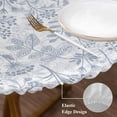 thumbnail image 3 of Light Blue Dandelion Round Tablecloth, Fitted Table Cover with Elastic for 55"-60" Round Tables, Spring Flowers Modern Minimalist Table Cloth Outdoor Indoor Dinning Party Waterproof Tablecloths, 3 of 7