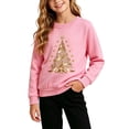 thumbnail image 5 of Falkdiz Girls Long Sleeve Shirts Christmas Winter Tops Outdoor Fashion School Graphic Pullover for Girls Hoilday , Pink , Size: 2-3Years, 5 of 7
