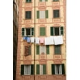 thumbnail image 2 of Kaveney, Wendy 11x14 Gold Ornate Wood Framed with Double Matting Museum Art Print Titled - Italy, Camogli Laundry hangs across a building, 2 of 4