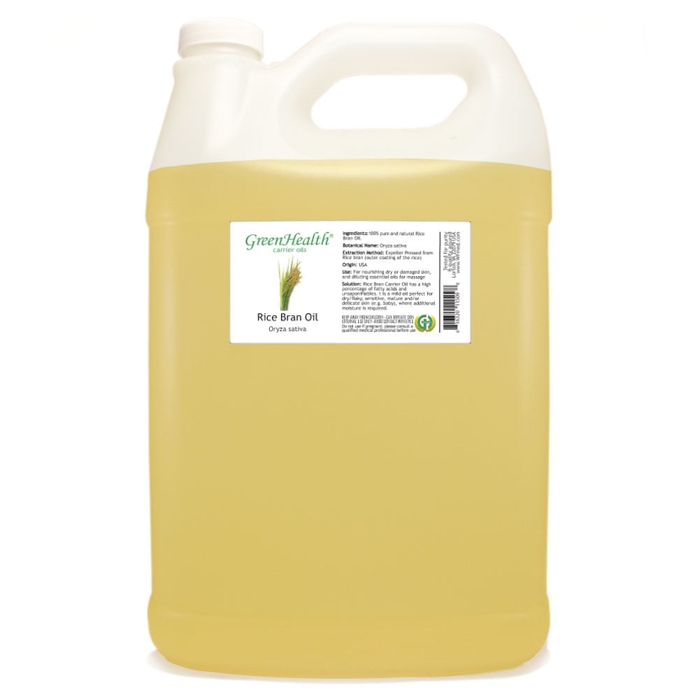 GreenHealth Rice Bran Carrier Oil 1 Gallon Clear Plastic Jug with Cap