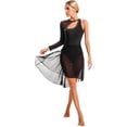 thumbnail image 7 of MSemis Women's One Shoulder Long Sleeve Lyrical Dance Dress, 7 of 7