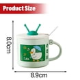 thumbnail image 4 of Taza con forma de TV de 350ml, taza con sentido de diseño de nicho, taza de agua creativa bonita con tapa, cuchara, taza de leche de cerámica de dibujos animados, 4 of 5