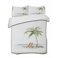 thumbnail image 2 of Beach Coastal King Size Down Alternative Comforter, Lightweight Comforter Quilt Bedding Set with Pillow Shams Summer Nautical Ocean Palm Tree Seaside All Seasons Bed Comforter Duvet Insert 96"x106", 2 of 7