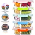 thumbnail image 3 of Divided Glass Storage Containers with Silicone Sleeve for Lunch, Glass Meal Prep Containers 2 Compartment with Lids (5 Pack, 34oz), Leak-Proof Portion Control Food Containers, Dishwasher Safe, 3 of 8