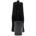 thumbnail image 2 of MARC FISHER Womens Black Goring Padded Matter Pointed Toe Block Heel Zip-Up Leather Booties 6.5 M, 2 of 4