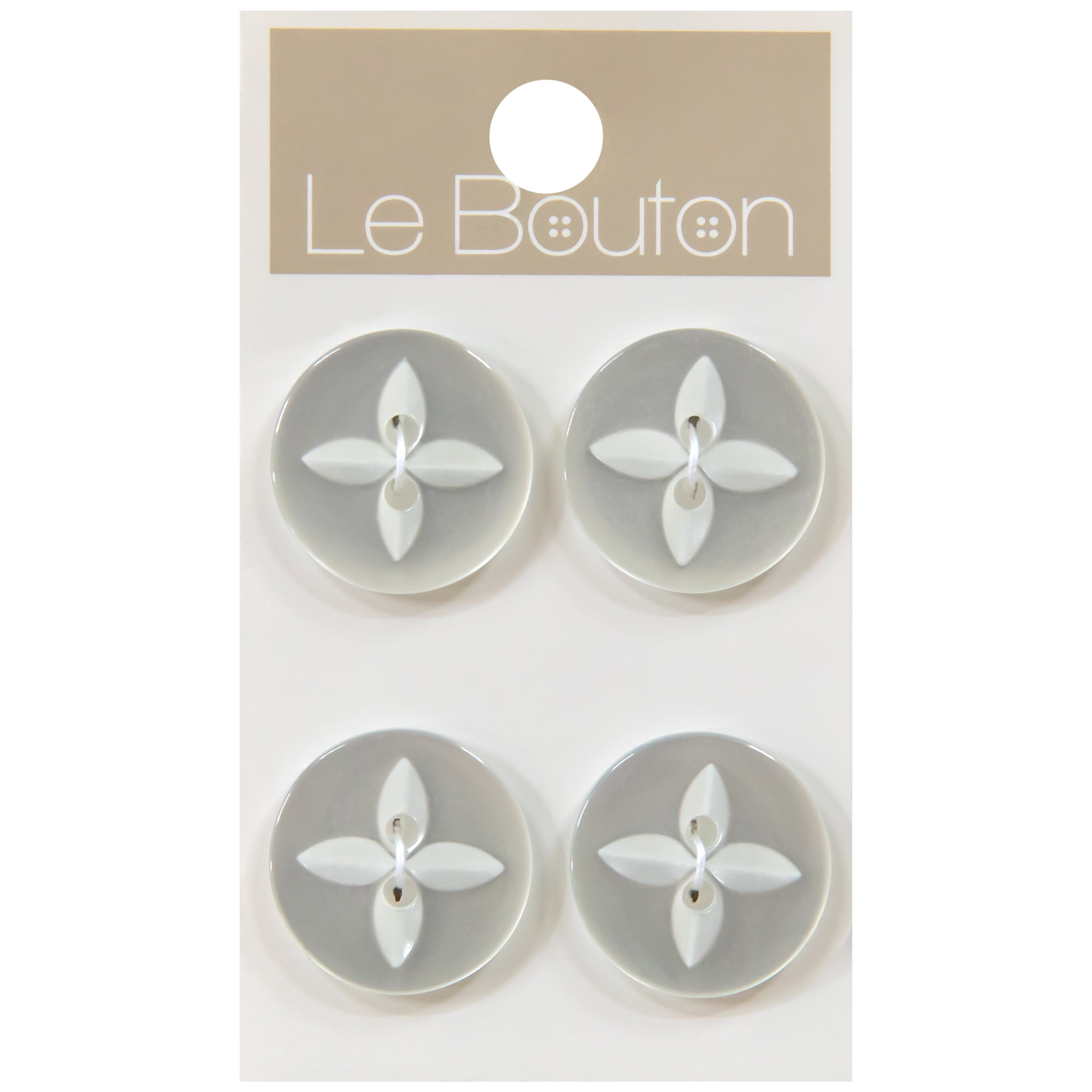 65 19 Round Pearl White 1/2" Plastic Buttons 4 hole center 