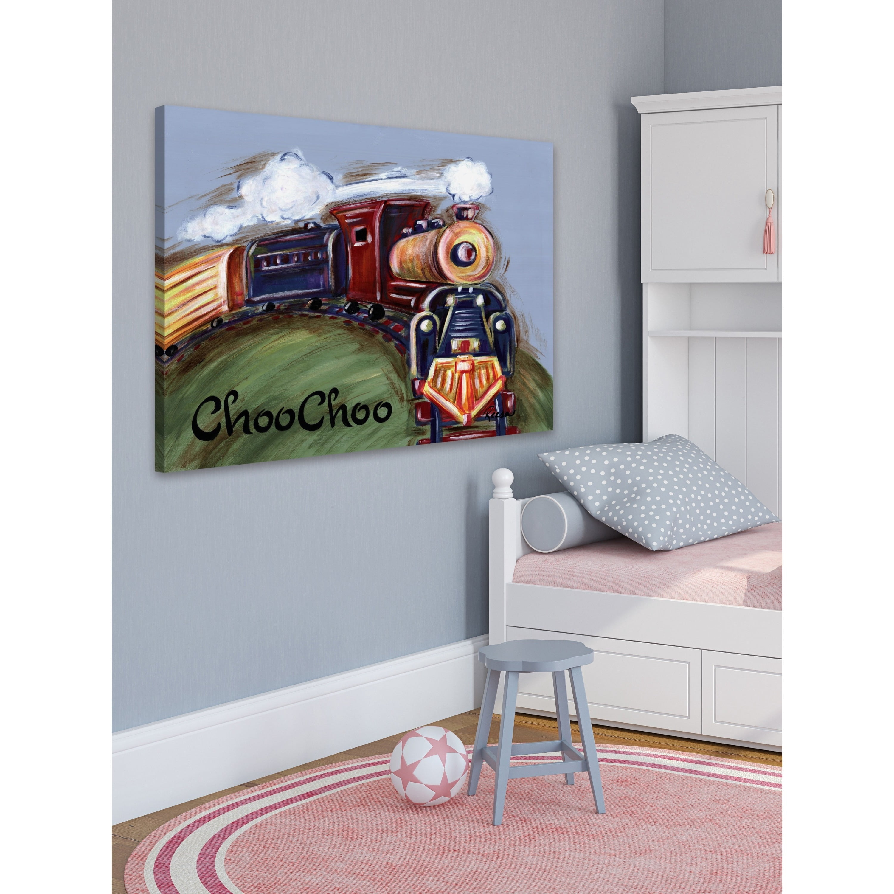 Marmont Hill "ChooChoo" by Reesa Qualia Painting Print on Wrapped Canvas