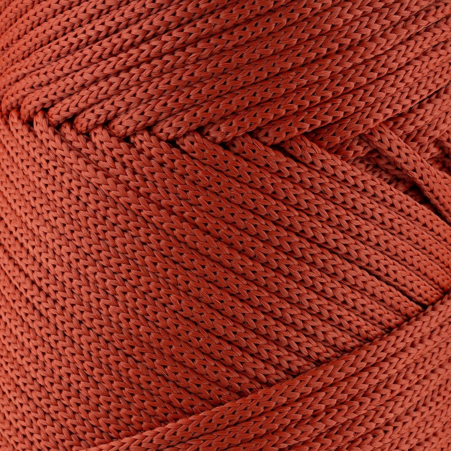 8 Skeins of Sensy Premium 3mm 131 Yards Polyester Rope 100% Polypropylene Cord Macrame Cord 3mm Crochet Bag Cord Macrame Rope Crochet Thread Gift for Knitter (Brick)