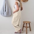 thumbnail image 4 of HBFAGFB Jumpsuit Womens Fashion Comfortable Shoulder Strap Loose Rompers with Pockets Beige Size XL, 4 of 6