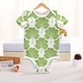 thumbnail image 6 of St Patricks Day Seamless Clovers Pure Cotton Bodysuit Short Sleeve Pajamas One-Piece Romper Unisex 3 Months, 6 of 6