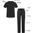 thumbnail image 3 of Adar Addition Go-Everyday Scrub Set for Men - Stylish Scrub Top & Cargo Scrub Pants - A9800 - Black - 2X, 3 of 7