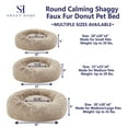 thumbnail image 2 of 20" Small Round Calming Cozy Warming Shaggy Faux Fur Donut Pet Bed - Taupe, 2 of 7