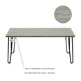 thumbnail image 4 of Lavish Home Coffee Table with Hairpin Legs, Modern Industrial Style Home Décor, Woodgrain-Look and Steel Accent Living Room Furniture, Gray, 4 of 8