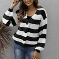 thumbnail image 5 of Jalioing Striped Cardigan Womens Long Sleeve Cover up Fall Winter Single-Breasted Lightweight Sweater, 5 of 6