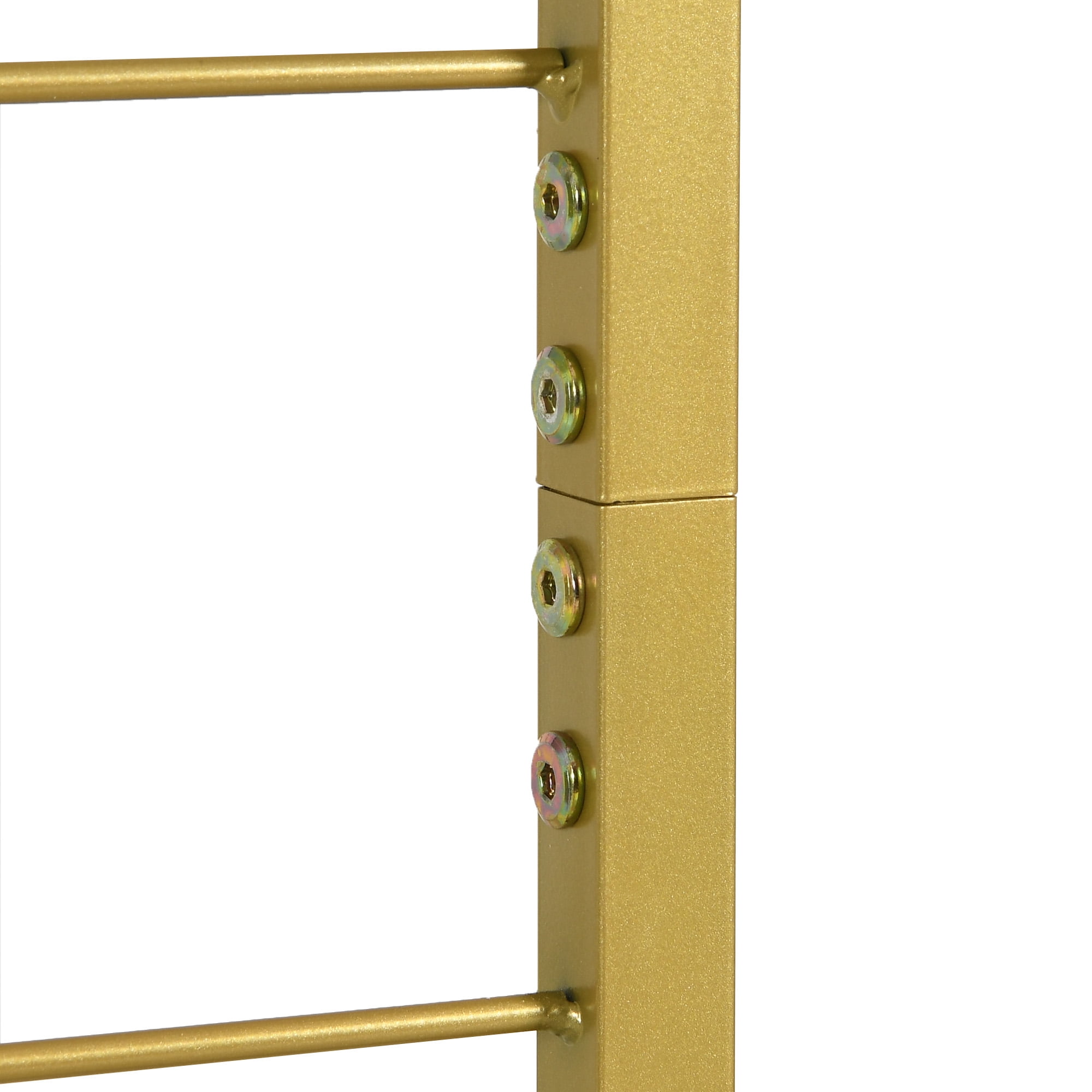 Dextrus 5-Tier White & Gold Bookshelf, Tall Narrow Bookcase with Metal Frame, Open Storage Display Rack Etagere Shelves for Living Room, Home Office