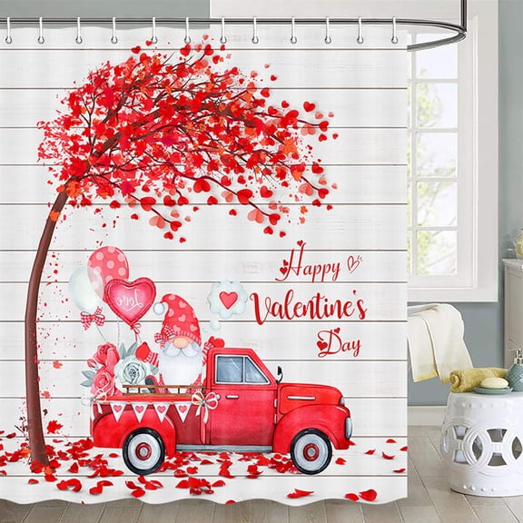 St. Patrick's Day Shower Curtain, Green St. Patrick’s Day Clover Shamrock Leaves Irish Spring Festival Holiday Shower Curtain Set, Fabric Shower Curtain Hooks Include, 70 in