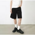 thumbnail image 4 of XUELUO Mens Shorts Summer Solid Color Denim Straight Leg Loose Casual Vintage Jean Shorts Streetwear,Black,XXL, 4 of 7