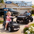 thumbnail image 4 of Push Car for Toddlers 1–3, Ford Bronco Ride On Toy with Steering Wheel, Music, Horn & Engine Sounds, Under Seat Storage, Silent Wheels, Easy Push Ride On Car for Boys & Girls, 4 of 9